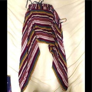 Unisex Buddha pants stripped. Size medium.